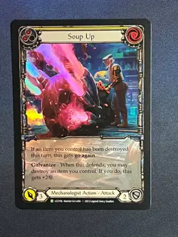 FAB LGS196 Soup Up Yellow FOIL Promo Mechanologist Action Flesh & Blood TCG - Image 1