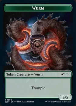 1x Wurm Token - Foil NM-Mint, English Secret Lair MTG Magic - Image 1