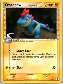 Pokemon TCG Croconaw δ 27/101 Dragon Frontiers LP - Image 1