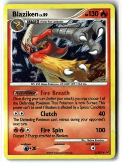 Blaziken ⭐ 3/127 Holo Rare Platinum 2009 Pokemon MP - Image 1