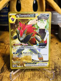 Pokemon TCG N's Zoroark ex 189/159 SV09: Journey Together Hyper Rare Gold NM - Image 1