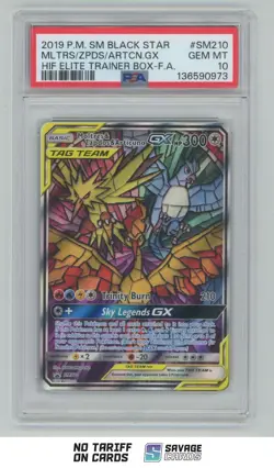 2019 Pokemon Sun & Moon Black Star Promo Full Art Moltres & Zapdos & Articuno GX - Image 1