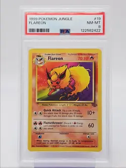 FLAREON 1999 POKEMON BASE SET JUNGLE RARE 19/64 PSA 8 Q0004 - Image 1