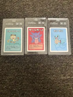 TAG 10 Gem Mint 2019 Pokemon Japanese Old Maid Cards Gengar Meowth Squirtle - Image 1