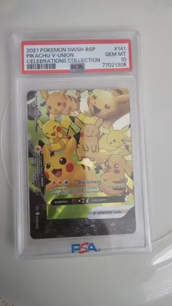 Pokemon TCG PIKACHU V UNION PROMO CELEBRATIONS COLLECTION #141 GEM MINT PSA 10 - Image 1
