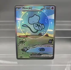 DIY 2024 POKEMON SV PALDEAN FATES MEW EX 232/091 SIR HOLO BUBBLE MEW NEAR MINT - Image 1