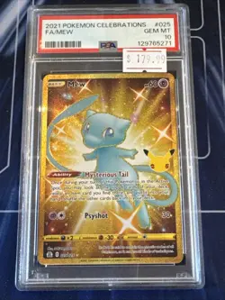 Pokemon TCG 2021 Celebrations Mew 025/025 Gold Full Art PSA 10 - Image 1