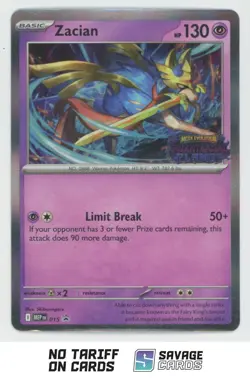 2025 Pokemon MEP Prerelease Staff Promo Holo Zacian #015 - Image 1