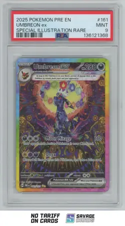 2025 Pokemon S&V Prismatic Evolutions Special Illustration Rare Umbreon ex PSA 9 - Image 1