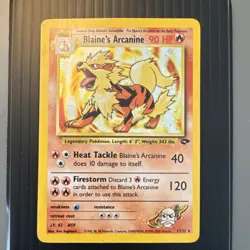 Pokemon Blaine's Arcanine Gym Challenge 1/132 Holo Rare Unlimited 2000 TCG Card - Image 1