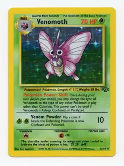 Pokemon TCG Venomoth Holo Rare 13/64 Jungle LP+ - Image 1