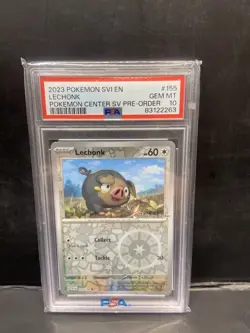 2023 Pokemon SVP Pokemon Center ETB Promo #155/198 Lechonk PSA 10! - Image 1