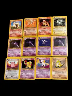 Pokemon 12 Card mix Lot shadowless, jungle, and fossi Non-Holo NM with Mew promo - Image 1