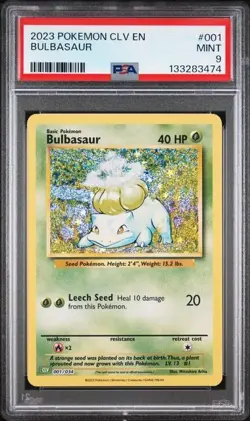 PSA 9 2023 POKEMON CLV-TRADING CARD GAME CLASSIC 001 BULBASAUR - Image 1