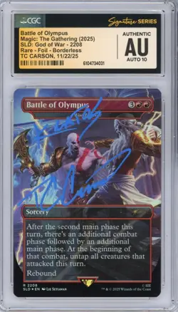 CGC AUTO 10 Signed T.C. Carson Battle of Olympus-World at War (2208) (SLD) Foil - Image 1