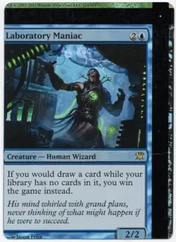 Magic the Gathering Laboratory Maniac #61 Innistrad Miscut Damaged Foil MTG - Image 1