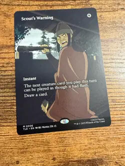 MTG Magic The Gathering Avatar BORDERLESS Scout's Warning - Image 1