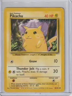 1999 Pokemon Base Unlimited #58 Pikachu - Image 1