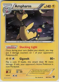 Pokemon Ampharos Holo Rare XY - Steam Siege 40/114 NM - Image 1