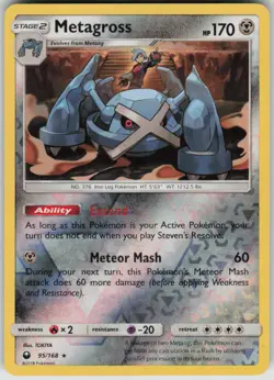 Pokemon Metagross Reverse Holo Rare SM - Celestial Storm 95/168 NM - Image 1