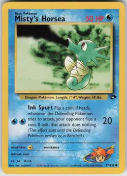 Pokemon Misty's Horsea Common Gym Challenge 087/132 MP - Image 1