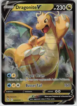 Pokemon Dragonite V Ultra Rare Pokemon GO 049/078 NM - Image 1