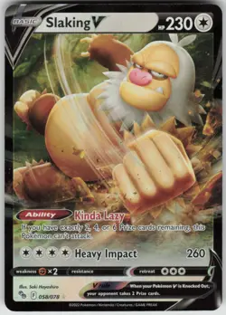 Pokemon Slaking V Ultra Rare Pokemon GO 058/078 NM - Image 1