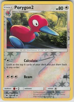 Pokemon Porygon2 Uncommon SM - Burning Shadows 104/147 NM - Image 1