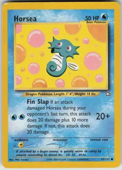Pokemon Horsea Common Neo Genesis 062/111 MP - Image 1