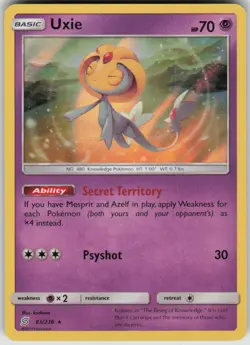 Pokemon Uxie Holo Rare SM - Unified Minds 83/236 NM - Image 1