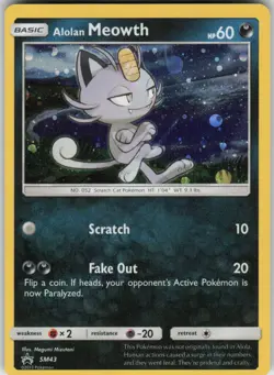 Pokemon Alolan Meowth - Promo SM Promos SM43 NM - Image 1