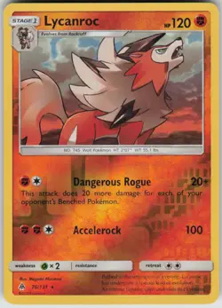 Pokemon Lycanroc Rare SM - Forbidden Light 76/131 NM - Image 1