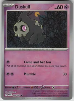 Pokemon Duskull (Master Ball Pattern) Common SV: Prismatic Evolutions 035/131 NM - Image 1