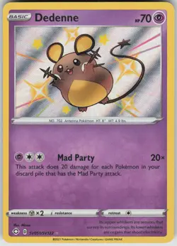 Pokemon Dedenne Shiny Holo Rare Shining Fates: Shiny Vault SV051/SV122 NM - Image 1