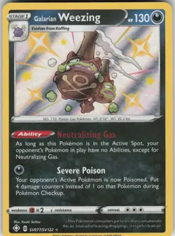 Pokemon Galarian Weezing Shiny Holo Rare Shining Fates: Shiny Vault SV077/SV122 - Image 1