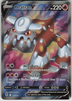 Pokemon Heatran V (Full Art) Ultra Rare SWSH10: Astral Radiance 165/189 NM - Image 1