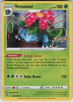 Pokemon Venusaur Holo Rare Pokemon GO 003/078 NM - Image 1