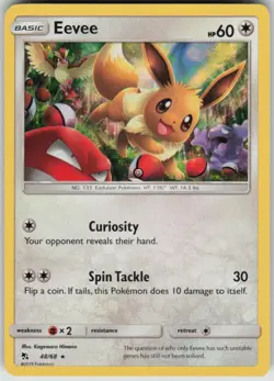Pokemon Eevee (48) Holo Rare Hidden Fates 48/68 NM - Image 1