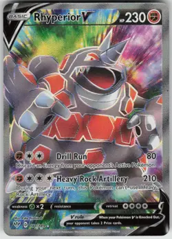 Pokemon Rhyperior V (Full Art) Ultra Rare SWSH03: Darkness Ablaze 181/189 NM - Image 1