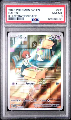 2023 POKEMON SVI EN-SCARLET & VIOLET ILLUSTRATION RARE #211 RALTS PSA 8 - Image 1