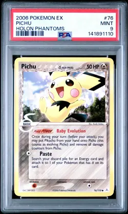 2006 POKEMON EX HOLON PHANTOMS #76 PICHU PSA 9 - Image 1