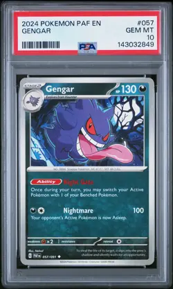 2024 POKEMON PAF EN-PALDEAN FATES #057 GENGAR PSA 10 - Image 1
