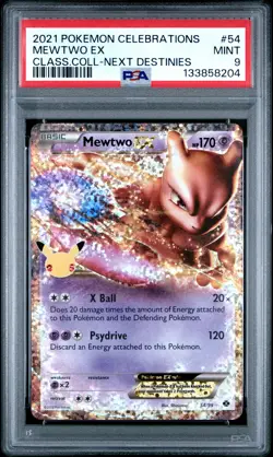 2021 POKEMON CELEBRATIONS CLASSIC COLLECTION #54 MEWTWO EX PSA 9 - Image 1