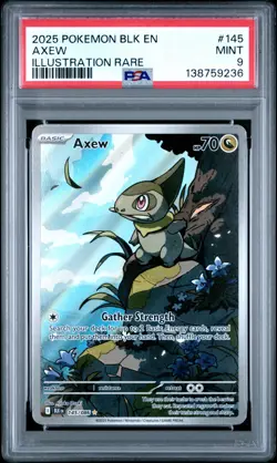 2025 POKEMON BLK EN-BLACK BOLT ILLUSTRATION RARE #145 AXEW PSA 9 - Image 1