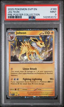 2025 POKEMON SVP PROMO PRISMATIC EVOLUTIONS POSTER COLLECTION #169 JOLTEON PSA 9 - Image 1