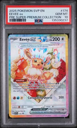 2025 POKEMON SVP PROMO PRE SUPER-PREMIUM COLLECTION #174 EEVEE EX PSA 10 - Image 1