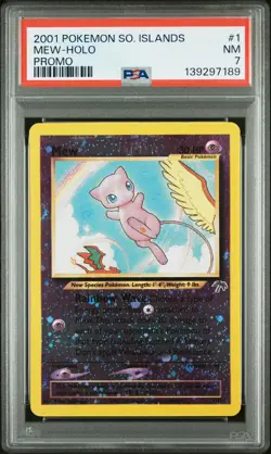 2001 POKEMON SOUTHERN ISLANDS PROMO #1 MEW-HOLO PSA 7 - Image 1