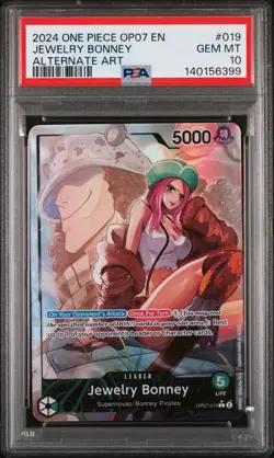 2024 ONE PIECE OP07-500 YEARS IN THE FUTURE ALTERNATE ART JEWELRY BONNEY PSA 10 - Image 1