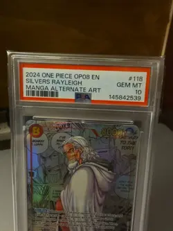 One Piece EN Silvers Rayleigh OP08-118 Manga Alternate Art PSA 10 - Image 4