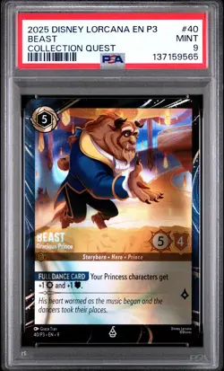 2025 DISNEY LORCANA EN P3-PROMO COLLECTION QUEST #40 BEAST GRACIOUS PRINCE PSA 9 - Image 1